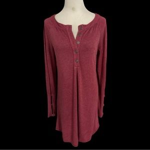 Siho Draped Back Tunic in Cranberry